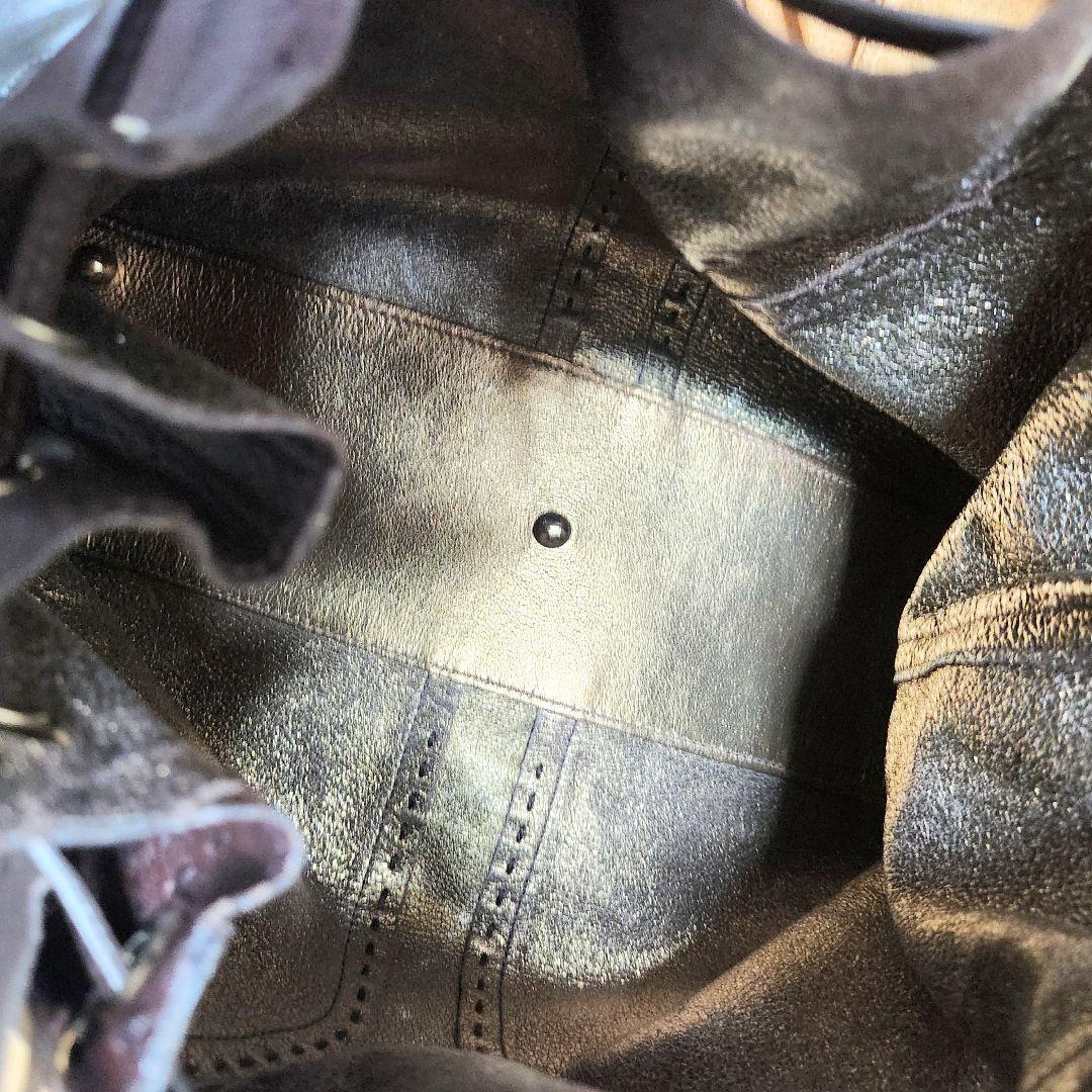 Saint Laurent Hand Shoulder Bag Tote Purse Y Line Leather Brown Authentic