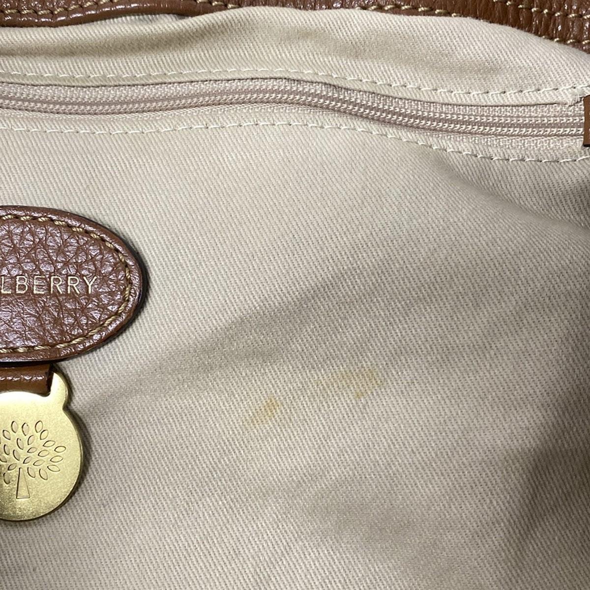 MULBERRY Hand Bag Tote Purse Mitzy Leather Brown Authentic