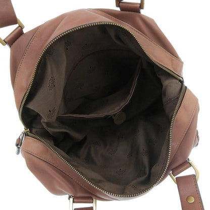 MULBERRY Hand Shoulder Bag Tote Purse Boston 2way Leather Brown Authentic