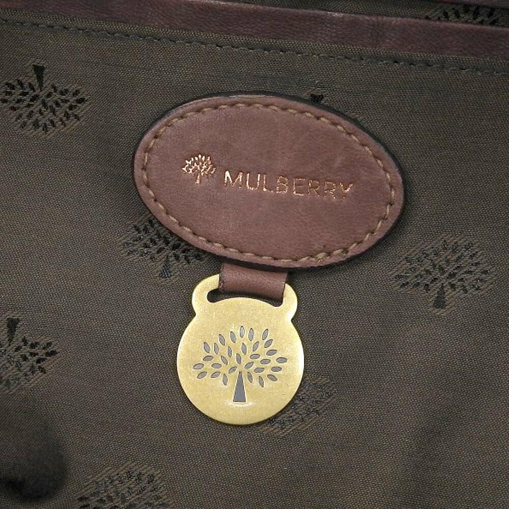 MULBERRY Hand Shoulder Bag Tote Purse Boston 2way Leather Brown Authentic
