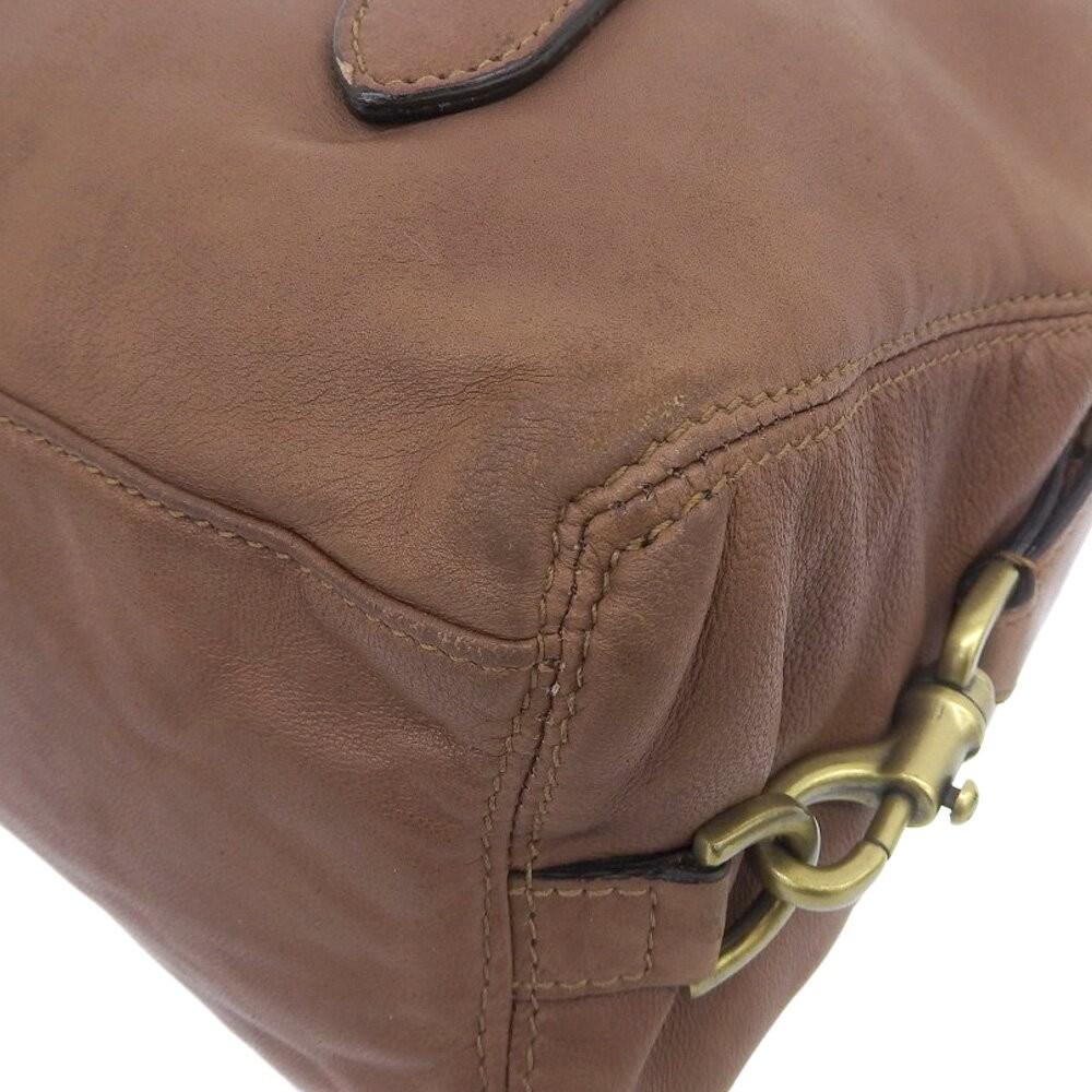 MULBERRY Hand Shoulder Bag Tote Purse Boston 2way Leather Brown Authentic