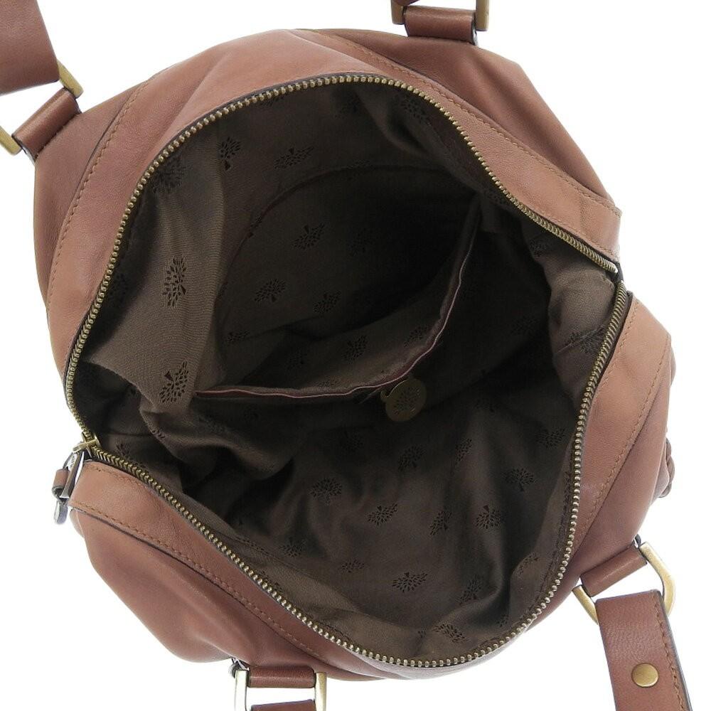 MULBERRY Hand Shoulder Bag Tote Purse Boston 2way Leather Brown Authentic