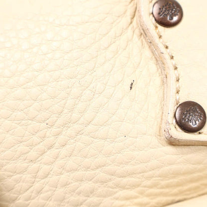 MULBERRY Hand Bag Tote Purse Boston Leather Off White Authentic