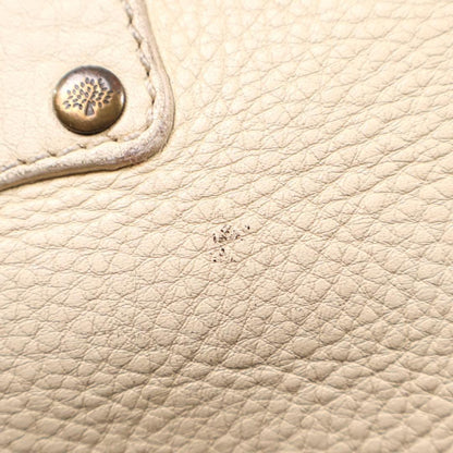 MULBERRY Hand Bag Tote Purse Boston Leather Off White Authentic