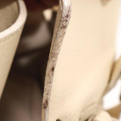 MULBERRY Hand Bag Tote Purse Boston Leather Off White Authentic