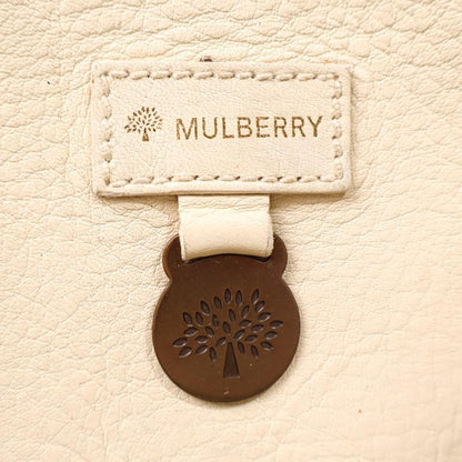 MULBERRY Hand Bag Tote Purse Boston Leather Off White Authentic