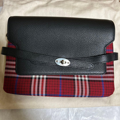 MULBERRY Clutch Bag Second Bag Belted Bayswater Satchel Tartan Check Canvas Auth