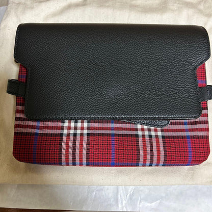 MULBERRY Clutch Bag Second Bag Belted Bayswater Satchel Tartan Check Canvas Auth