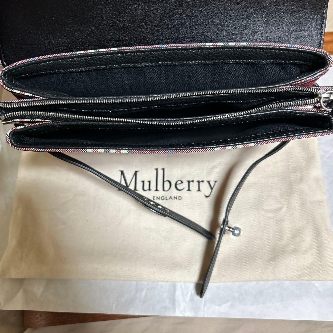 MULBERRY Clutch Bag Second Bag Belted Bayswater Satchel Tartan Check Canvas Auth