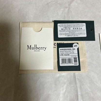 MULBERRY Clutch Bag Second Bag Belted Bayswater Satchel Tartan Check Canvas Auth