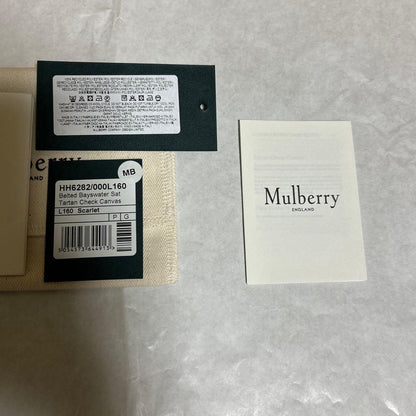 MULBERRY Clutch Bag Second Bag Belted Bayswater Satchel Tartan Check Canvas Auth