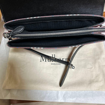 MULBERRY Clutch Bag Second Bag Belted Bayswater Satchel Tartan Check Canvas Auth