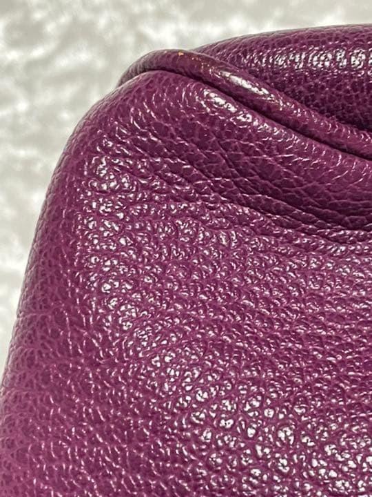 MULBERRY Hand Bag Tote Purse Leather Purple Authentic