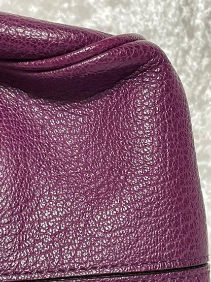 MULBERRY Hand Bag Tote Purse Leather Purple Authentic