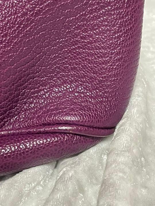 MULBERRY Hand Bag Tote Purse Leather Purple Authentic