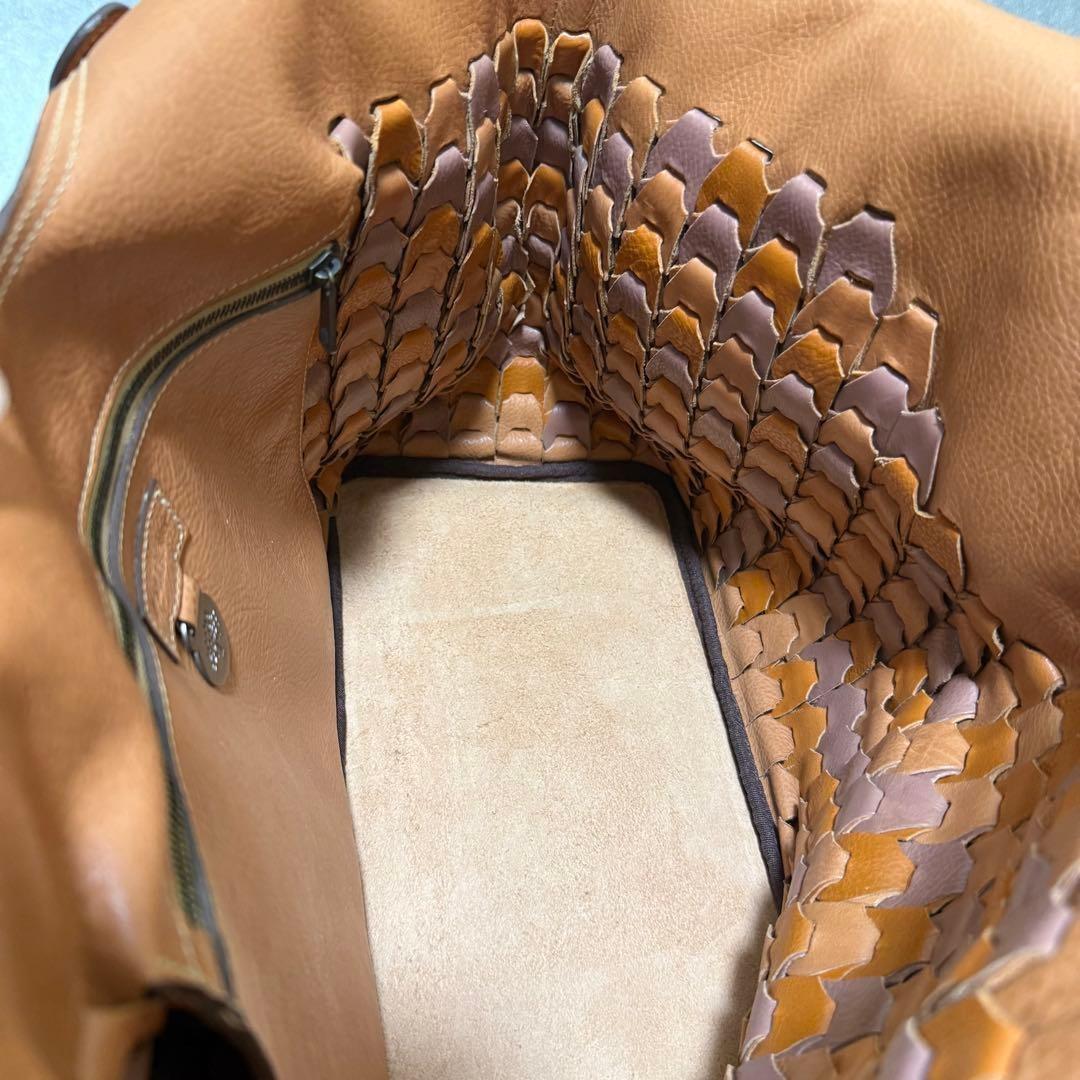 MULBERRY Hand Bag Tote Purse Leather Orange Brown Authentic