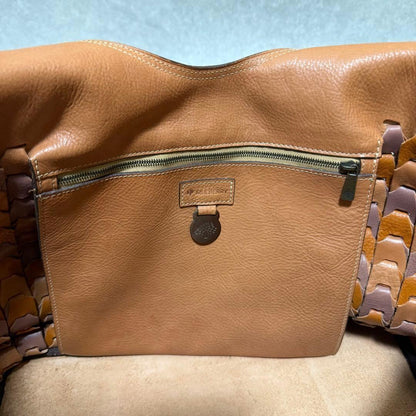 MULBERRY Hand Bag Tote Purse Leather Orange Brown Authentic