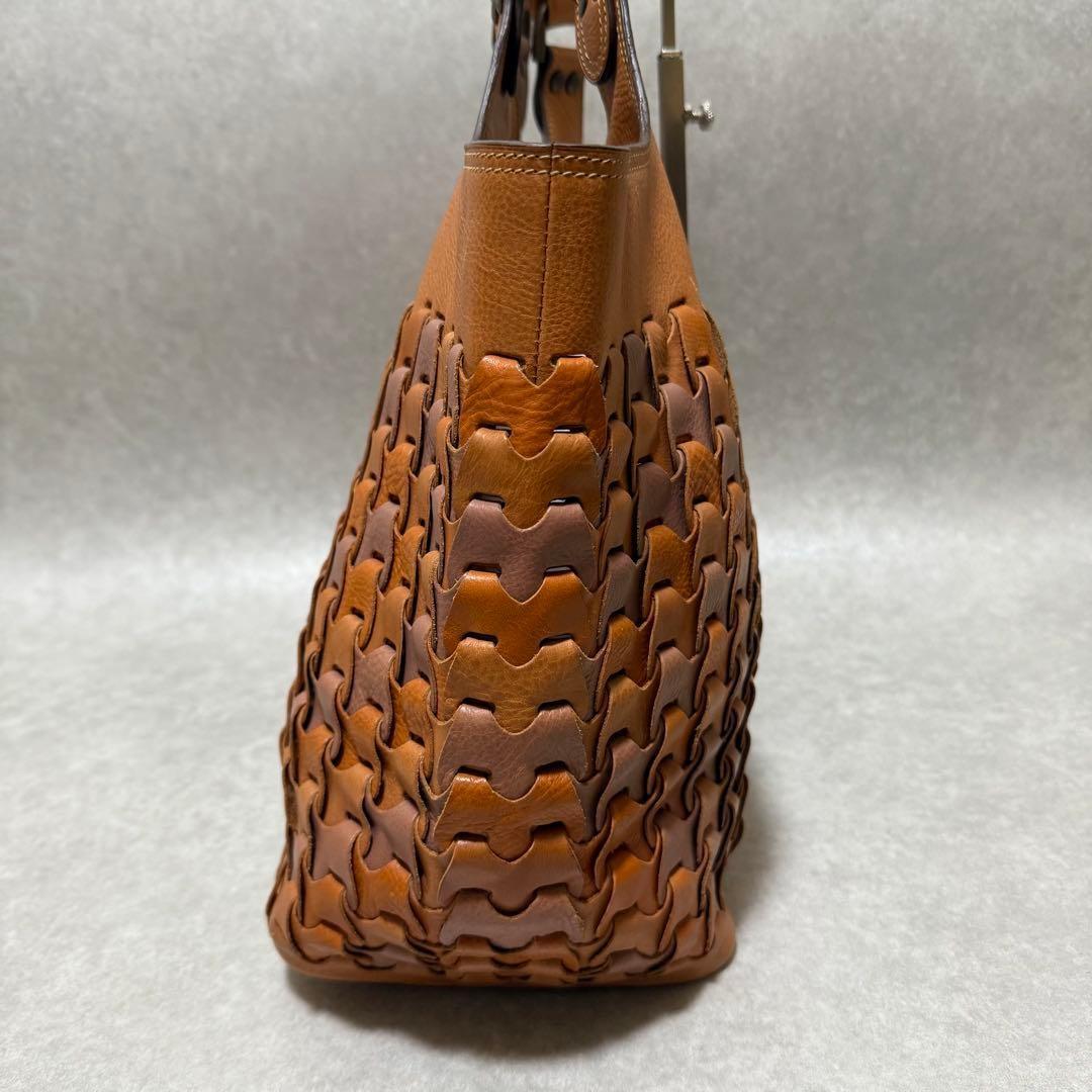 MULBERRY Hand Bag Tote Purse Leather Orange Brown Authentic