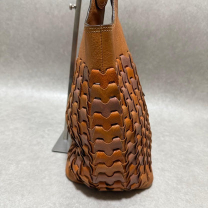 MULBERRY Hand Bag Tote Purse Leather Orange Brown Authentic