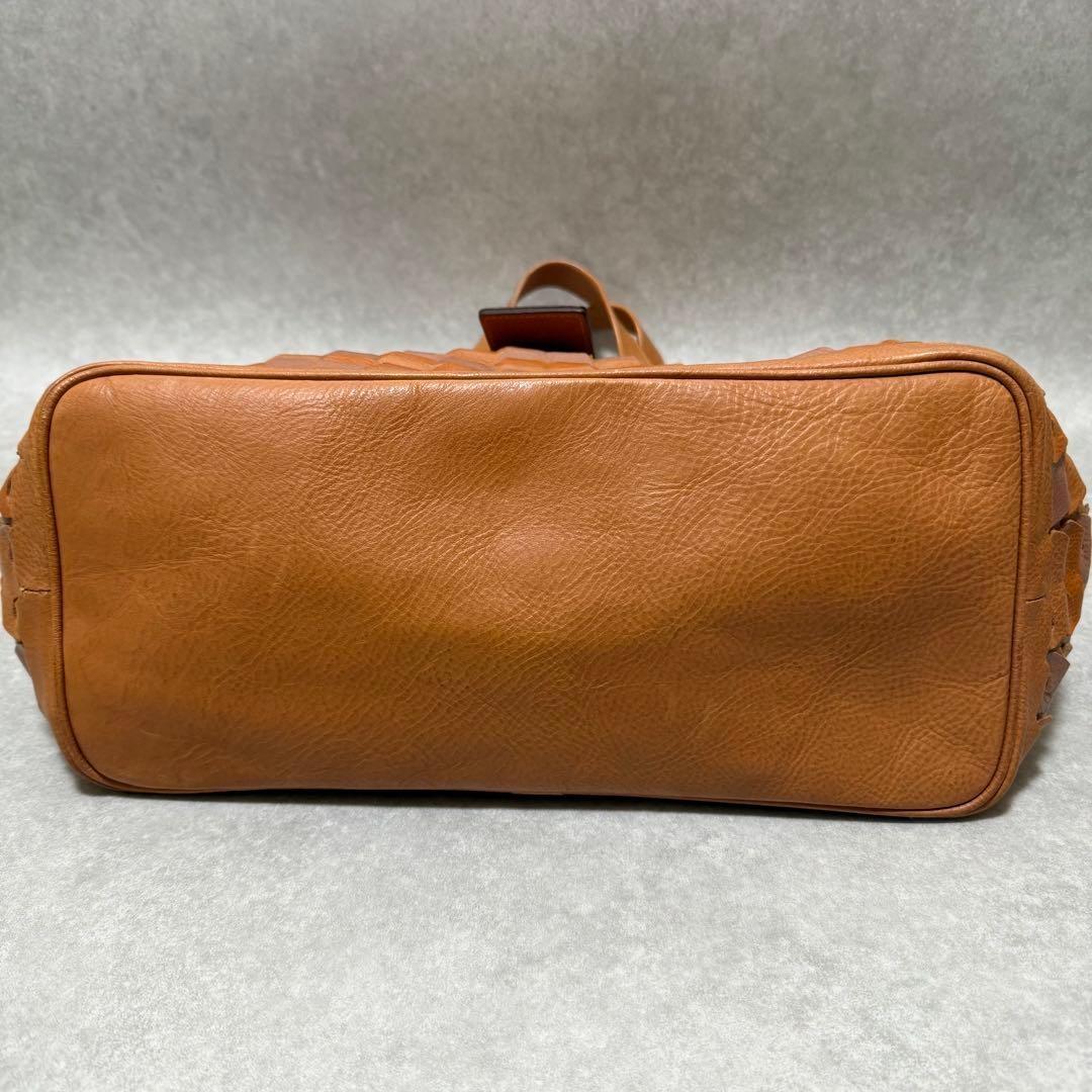 MULBERRY Hand Bag Tote Purse Leather Orange Brown Authentic