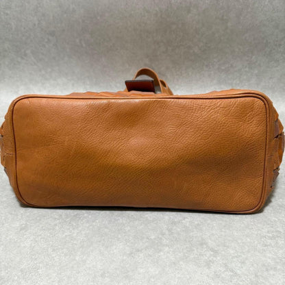 MULBERRY Hand Bag Tote Purse Leather Orange Brown Authentic