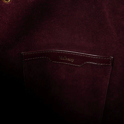 MULBERRY Shoulder Bag Purse Camden Bucket Leather Navy Brown Yellow Authentic