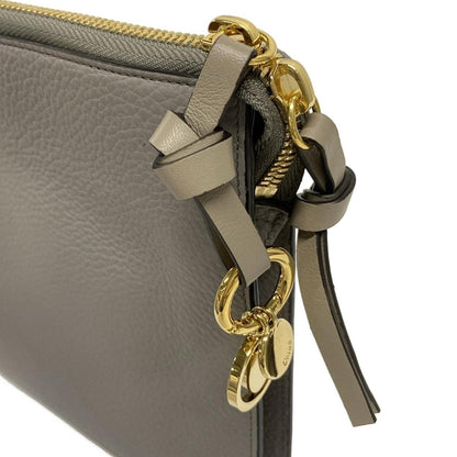 Chloe Clutch Bag Second Bag Leather Gray Authentic