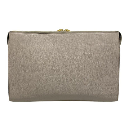 Chloe Clutch Bag Second Bag Leather Gray Authentic