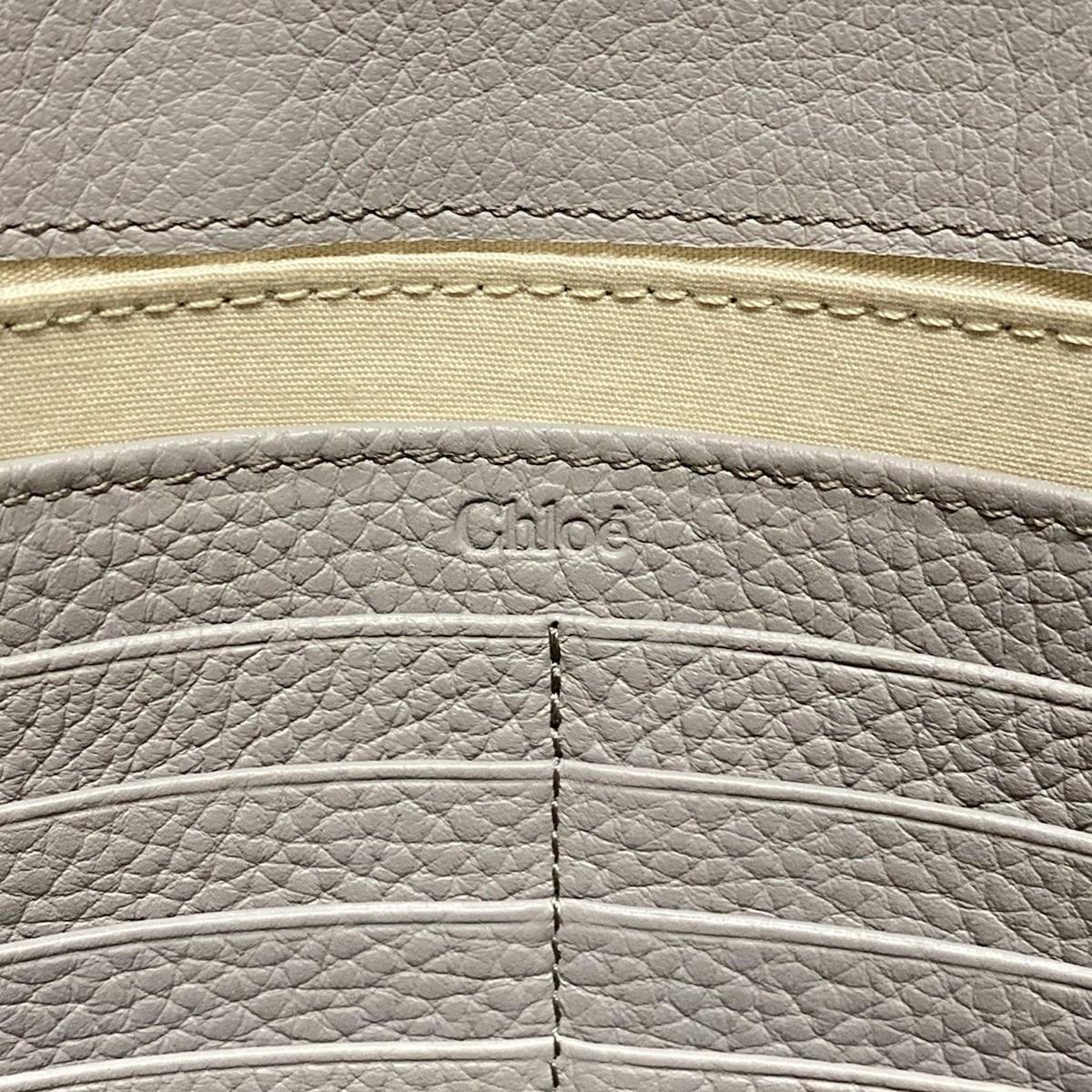 Chloe Clutch Bag Second Bag Leather Gray Authentic