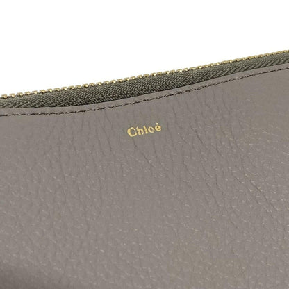 Chloe Clutch Bag Second Bag Leather Gray Authentic