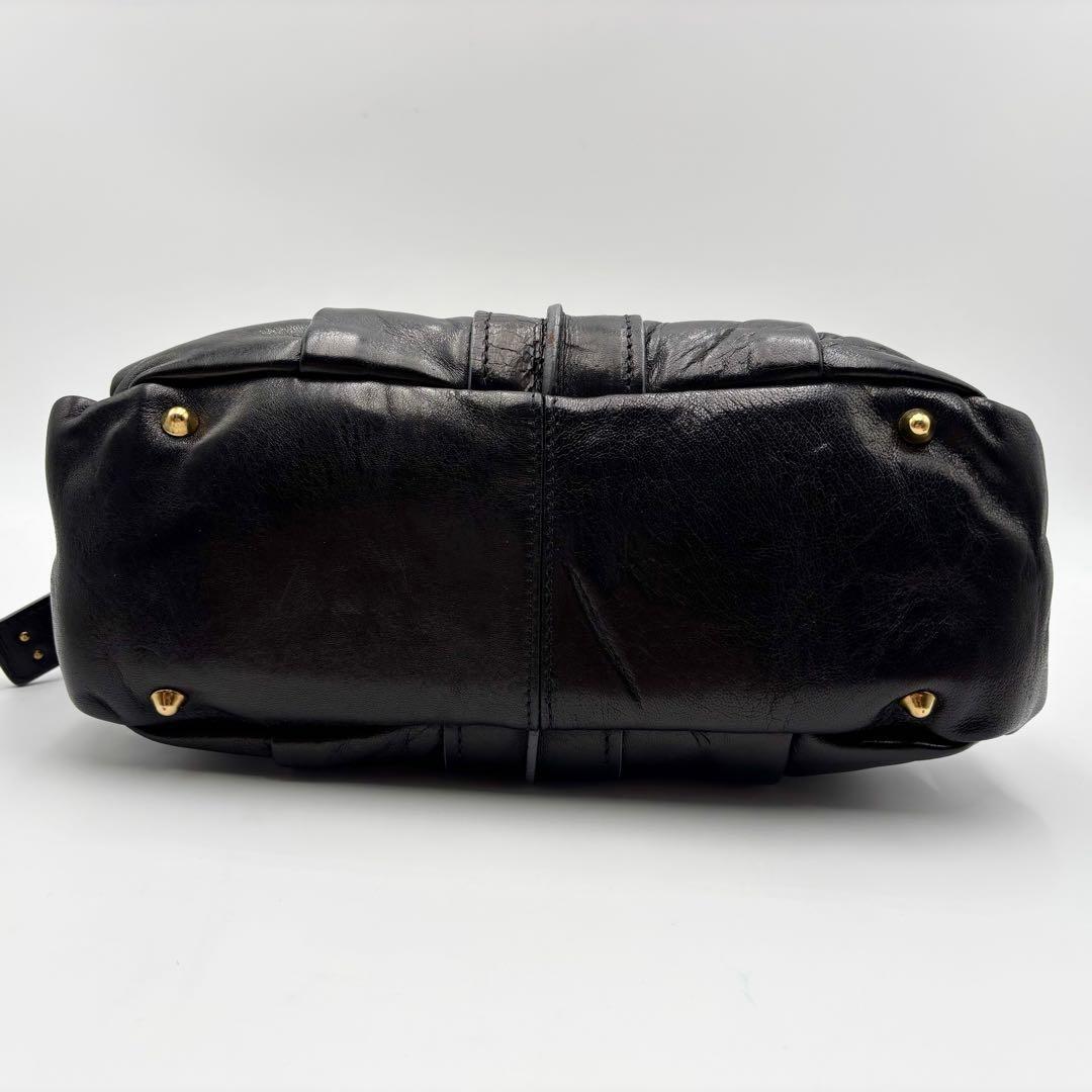 Chloe Hand Bag Tote Purse Satchel Bag Eloise Leather Black Authentic