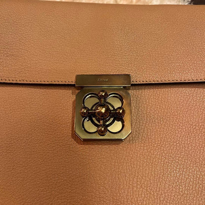 Chloe Clutch Bag Second Bag Elsie Leather Beige Authentic