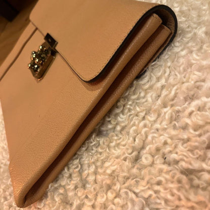 Chloe Clutch Bag Second Bag Elsie Leather Beige Authentic