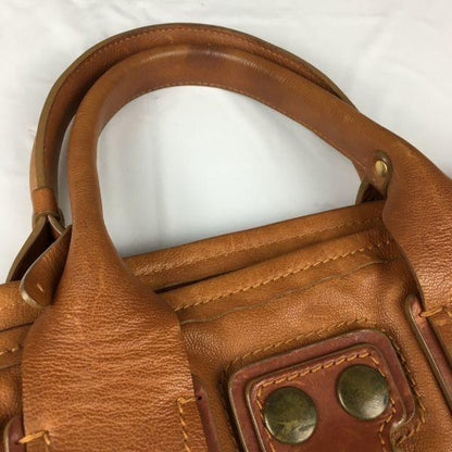Chloe Hand Bag Tote Purse Mini Boston Bag Leather Brown Authentic