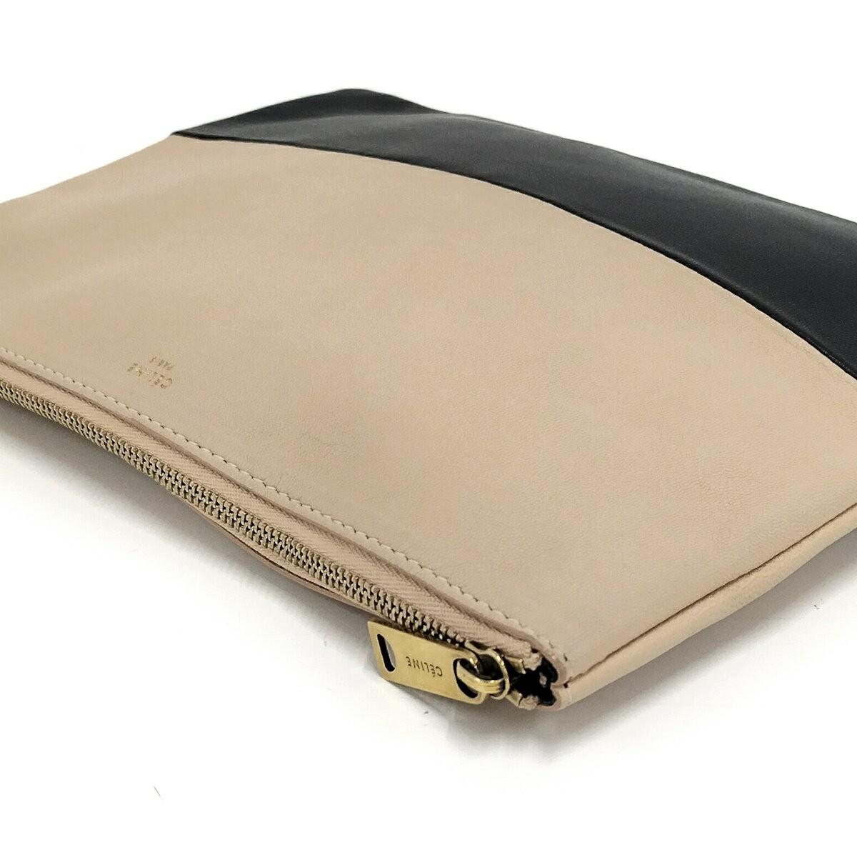 CELINE Clutch Bag Second Bag Leather Authentic