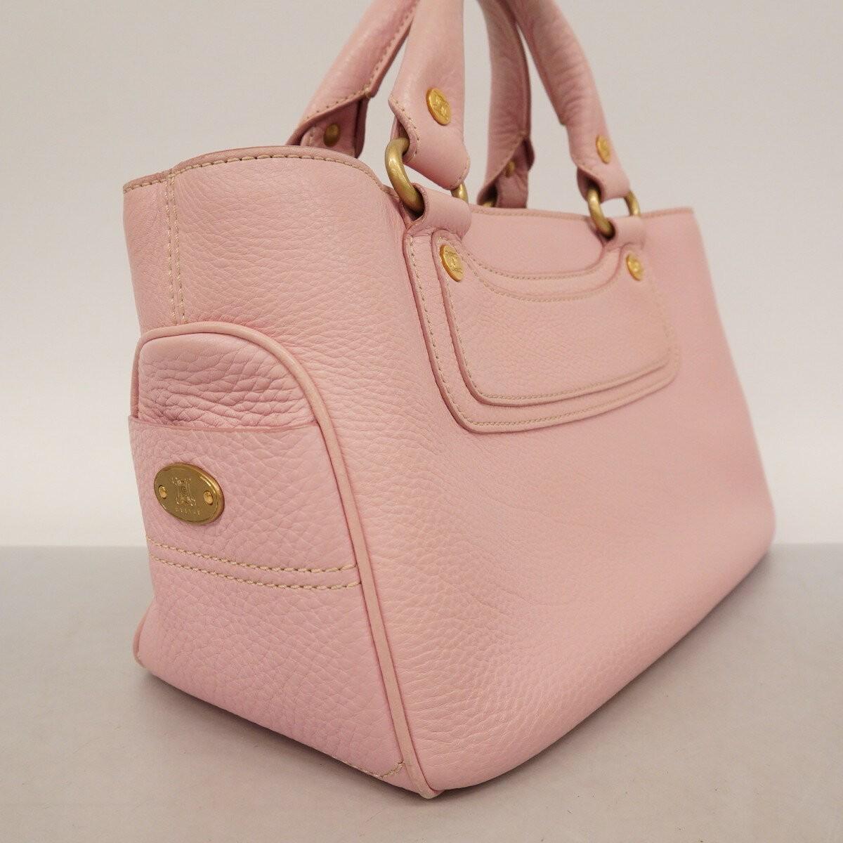 CELINE Hand Bag Tote Purse Boogie Leather Pink Authentic