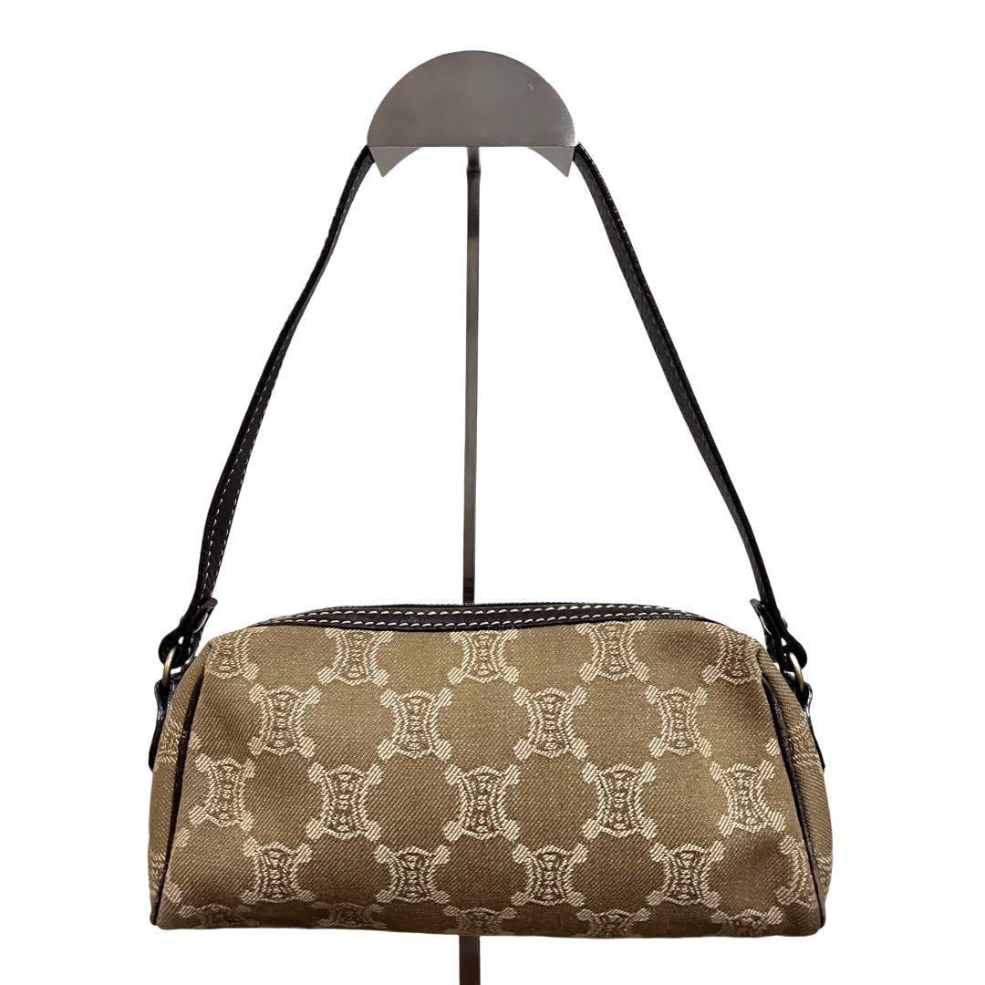 CELINE Accessory Pouch Hand Bag Tote Purse Macadam Beige Authentic