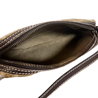 CELINE Accessory Pouch Hand Bag Tote Purse Macadam Beige Authentic