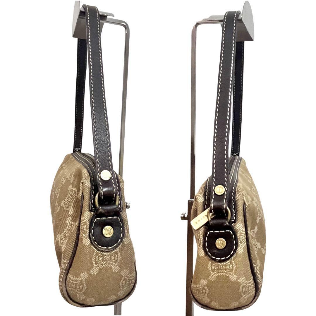 CELINE Accessory Pouch Hand Bag Tote Purse Macadam Beige Authentic