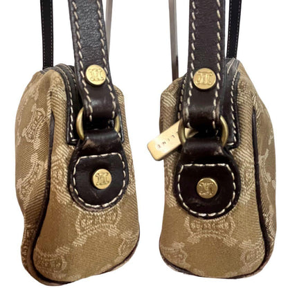 CELINE Accessory Pouch Hand Bag Tote Purse Macadam Beige Authentic