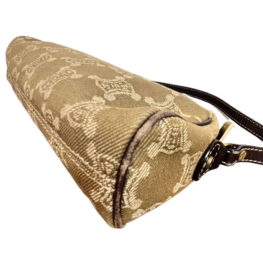 CELINE Accessory Pouch Hand Bag Tote Purse Macadam Beige Authentic