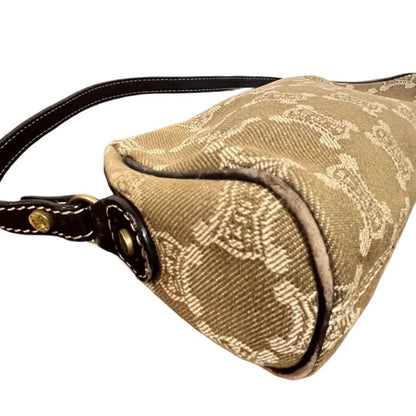 CELINE Accessory Pouch Hand Bag Tote Purse Macadam Beige Authentic