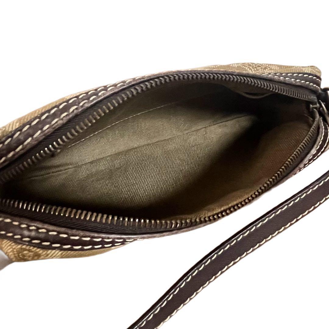 CELINE Accessory Pouch Hand Bag Tote Purse Macadam Beige Authentic