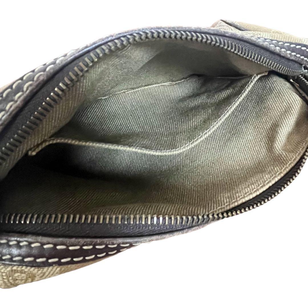 CELINE Accessory Pouch Hand Bag Tote Purse Macadam Beige Authentic