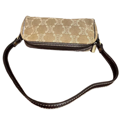 CELINE Accessory Pouch Hand Bag Tote Purse Macadam Beige Authentic