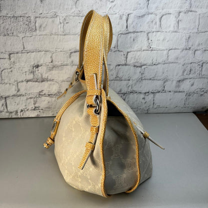 CELINE Hand Bag Tote Purse Macadam Canvas Beige Authentic