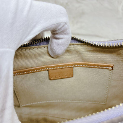 CELINE Hand Bag Tote Purse C Macadam Suede Gray Authentic