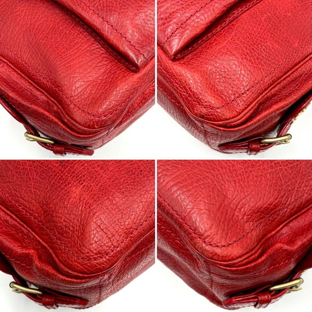 CELINE Hand Bag Tote Purse Boogie Leather Red Authentic
