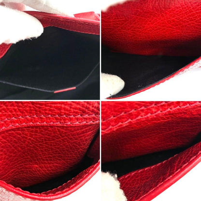 CELINE Hand Bag Tote Purse Boogie Leather Red Authentic