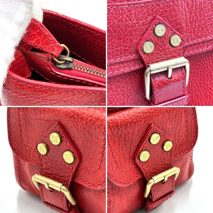 CELINE Hand Bag Tote Purse Boogie Leather Red Authentic